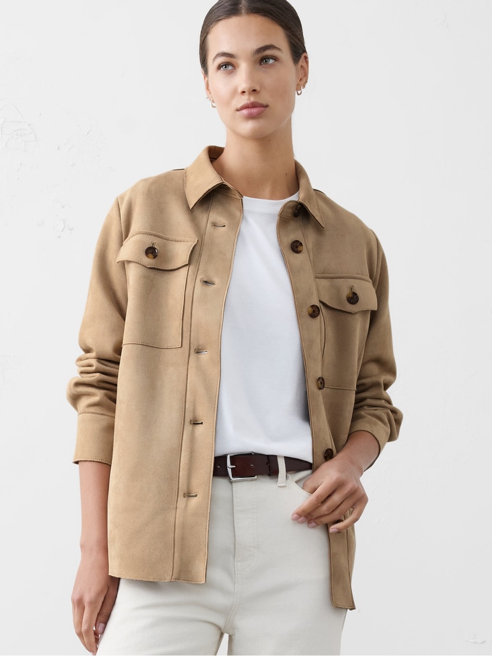 Banana Republic Factory VEGAN SUEDE OVERSHIRT- L